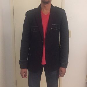 Guess black military blazer, sz small